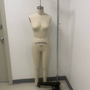 Clothing Design Mannequin; size 10; wheel assembly; pool stand.